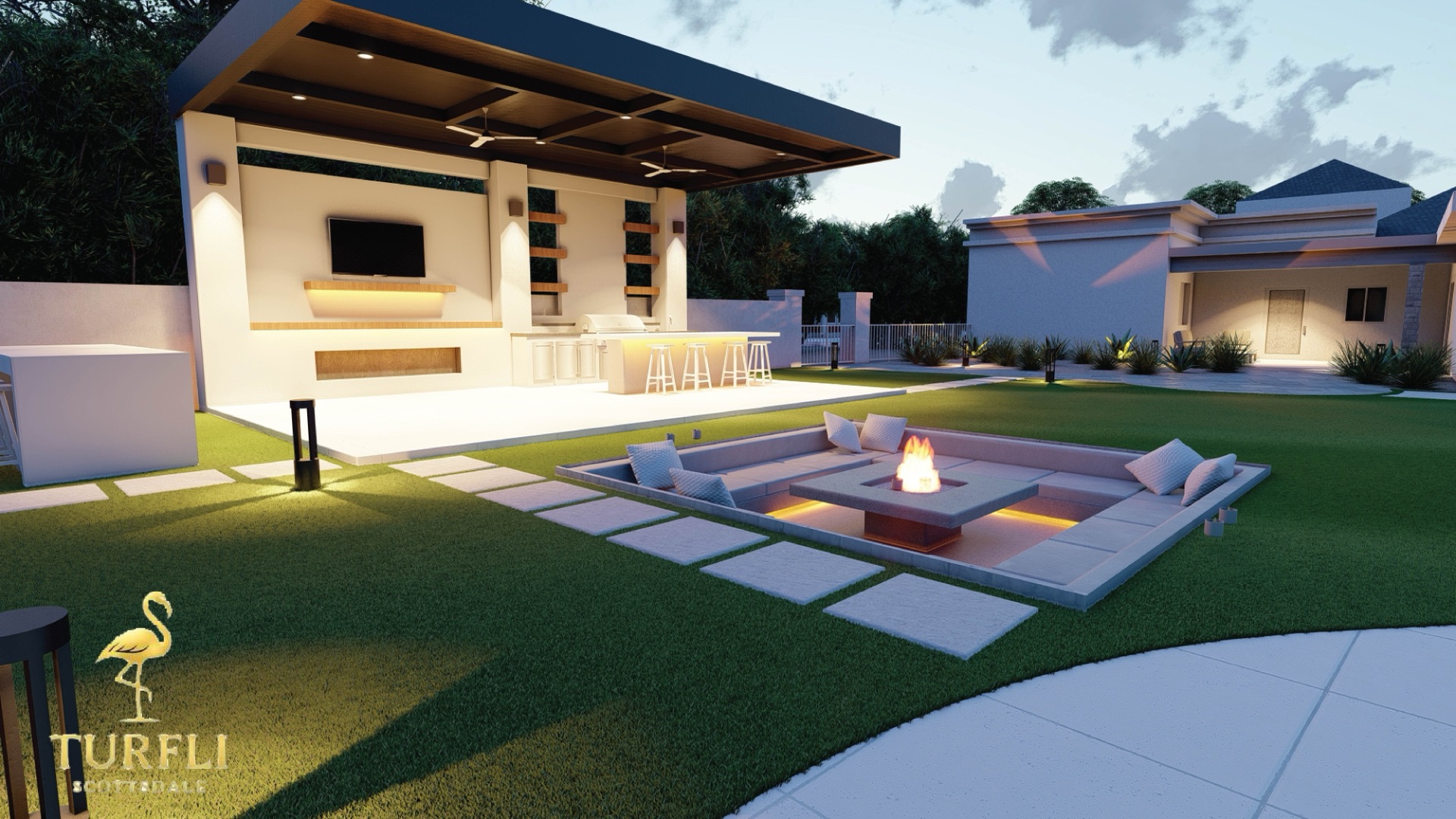 Beautiful backyard in Gilbert Arizona by Turfli