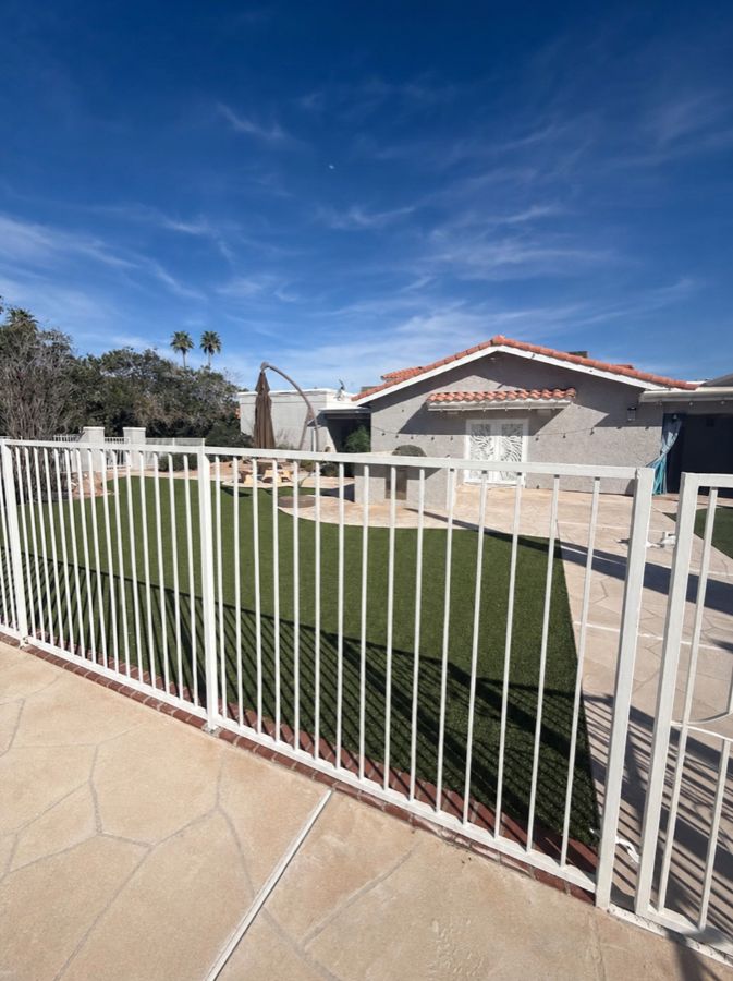 Full backyard turf and patio by Turfli