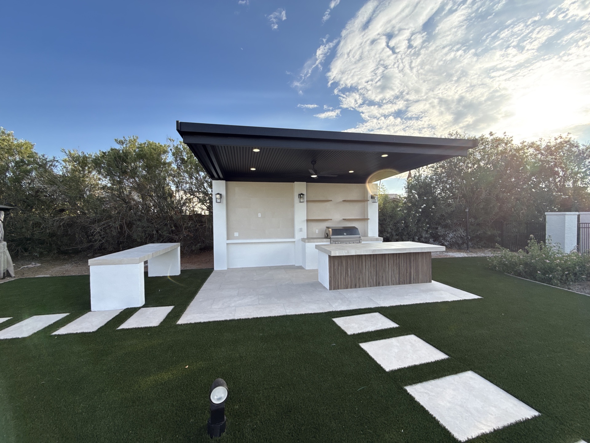 Luxury outdoor kitchen built by Turfli in Scottsdale