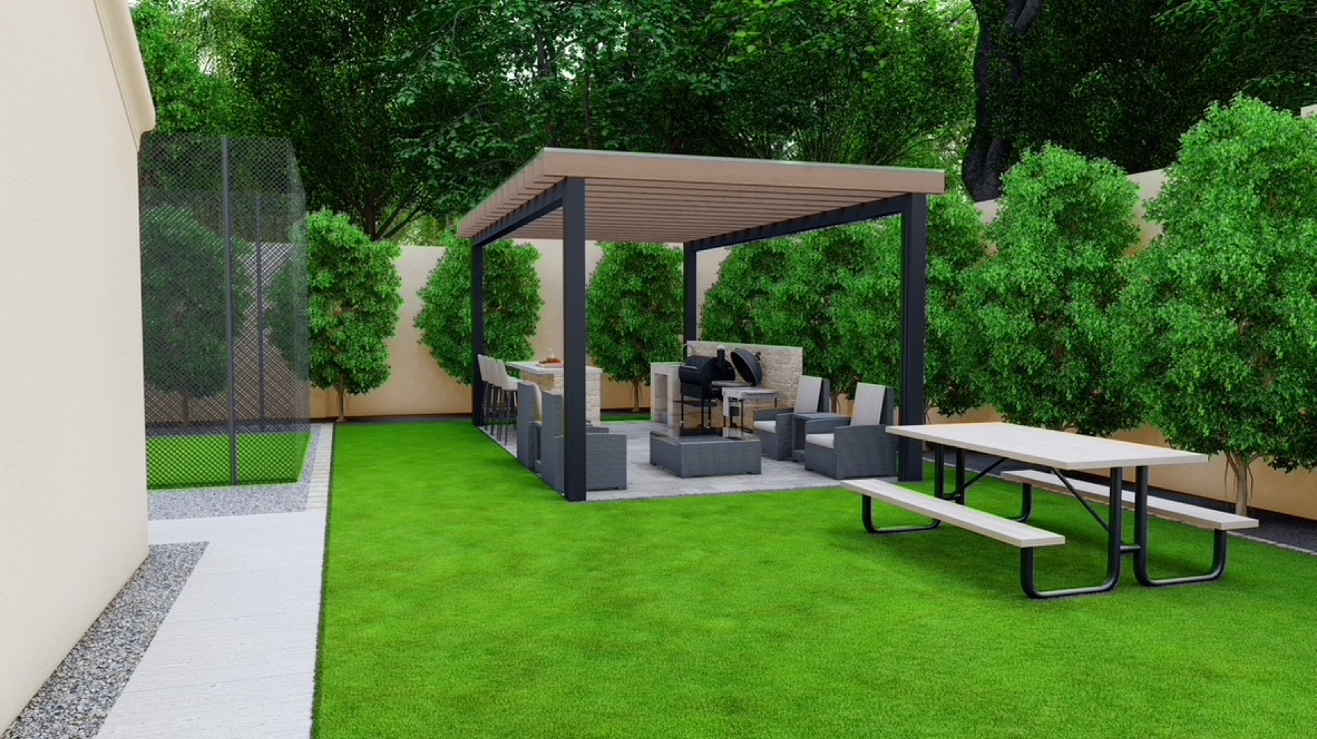 Turfli pergola and outdoor living — view on @turfliluxurylawns